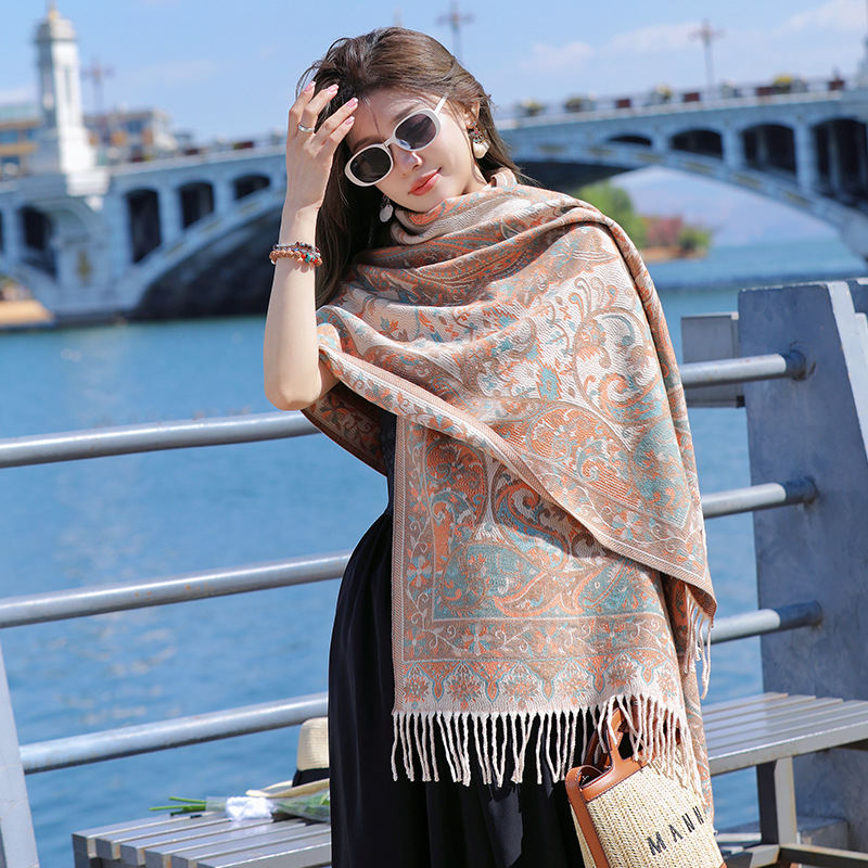 New Bohemia Style Women Double - Pashmina Wrap Large ulasan dan harga
