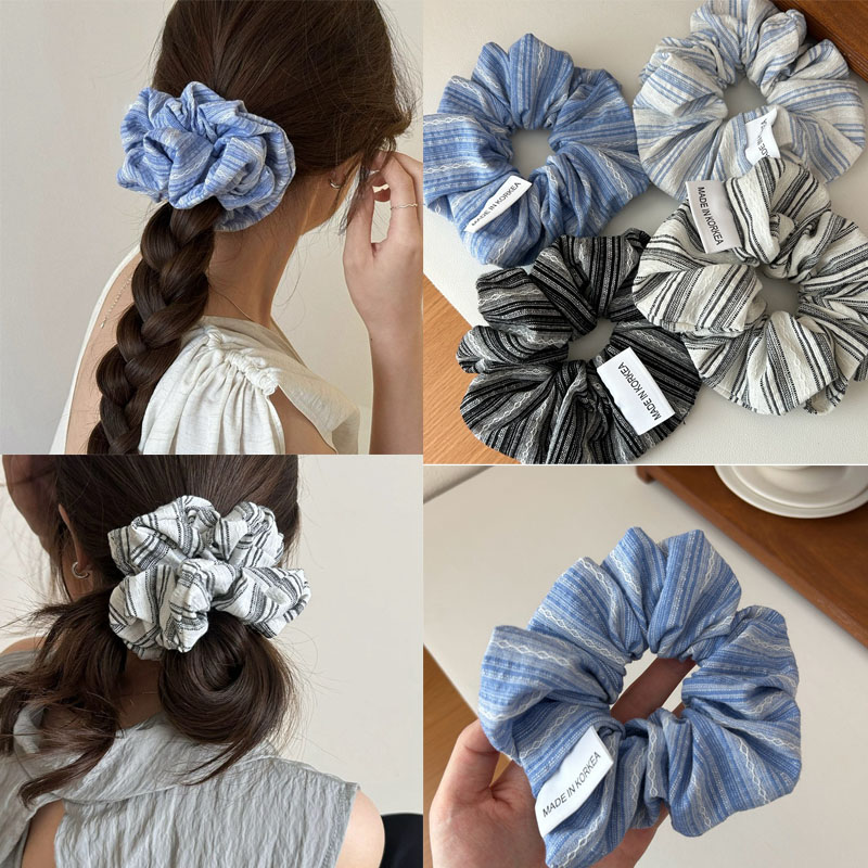 2024 Korea Fashion Stripe Hair - Silk Tie Striped ulasan dan harga