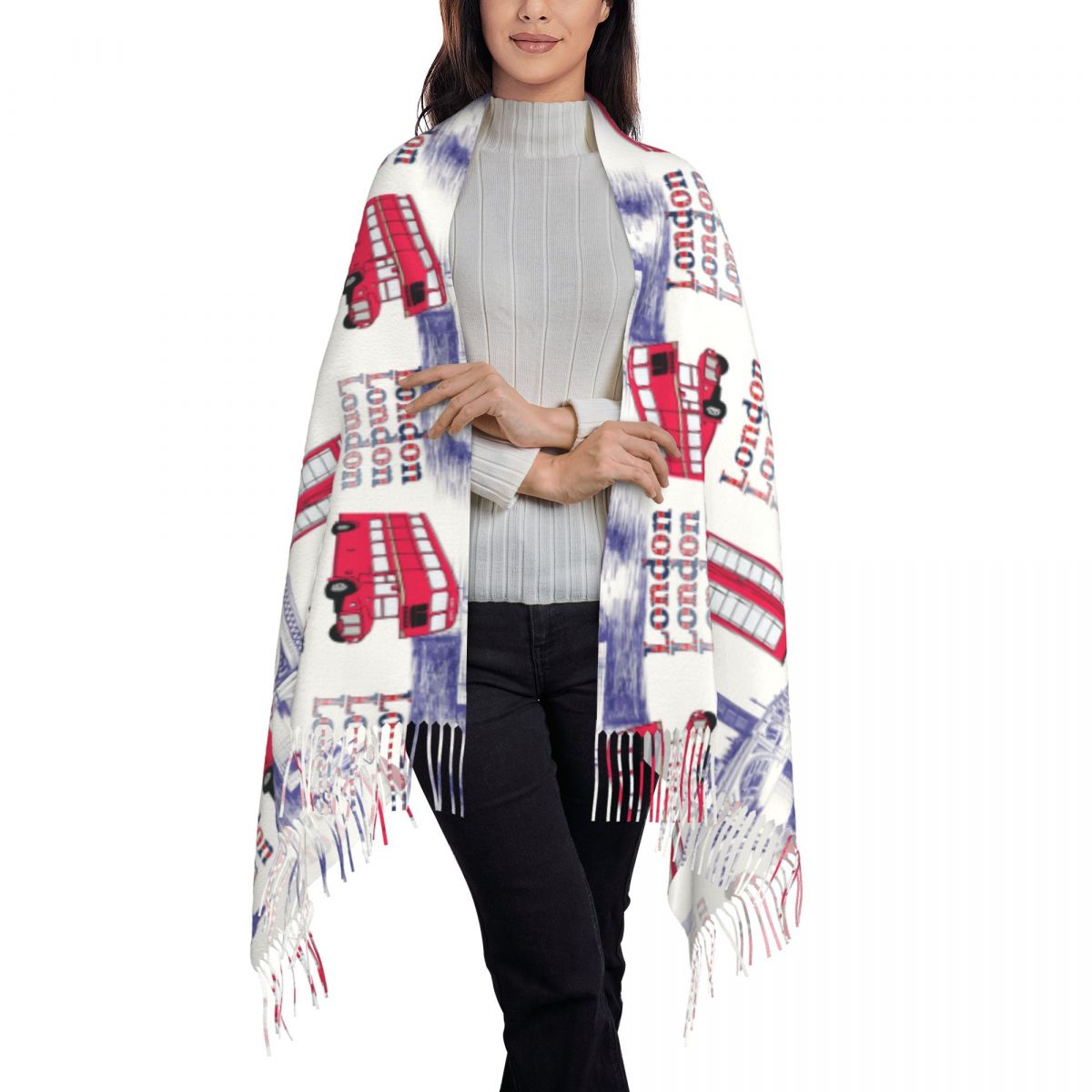 London England Scenes Shawls W - Pashmina Wrap Large ulasan dan harga
