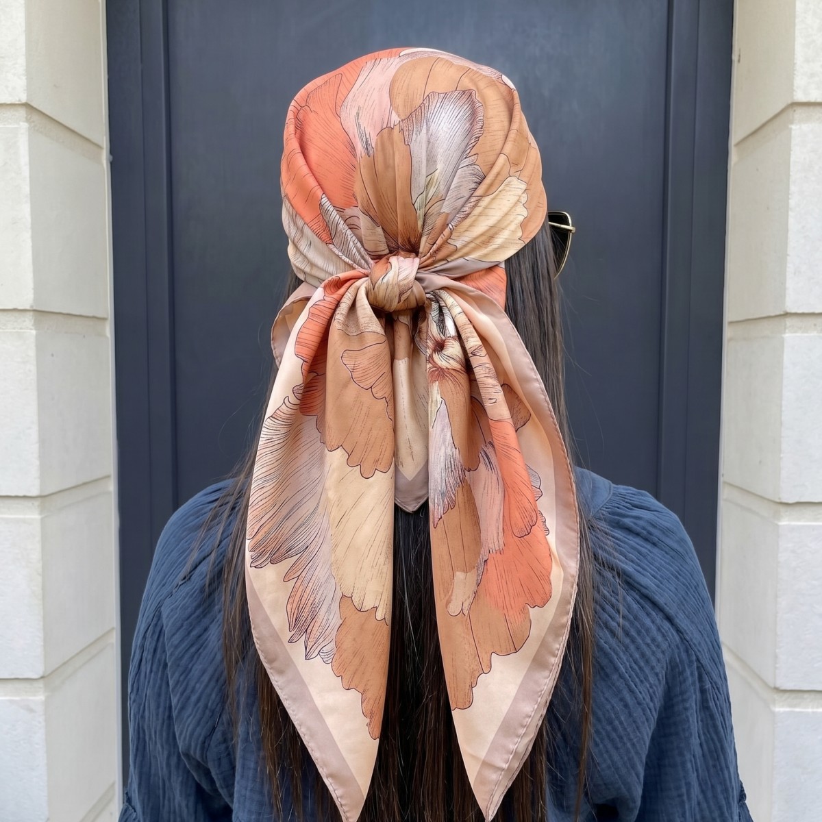 Women Silk Square Scarf Lady B - Pashmina Wrap Large ulasan dan harga