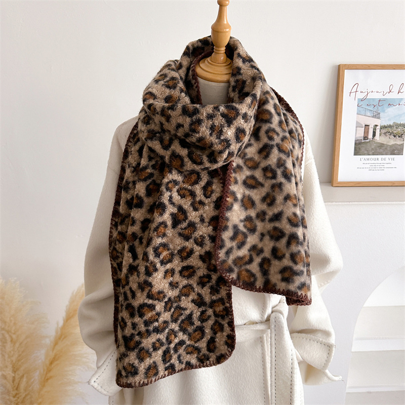 Autumn Winter Leopard Scarf Wo - Pashmina Wrap Large ulasan dan harga