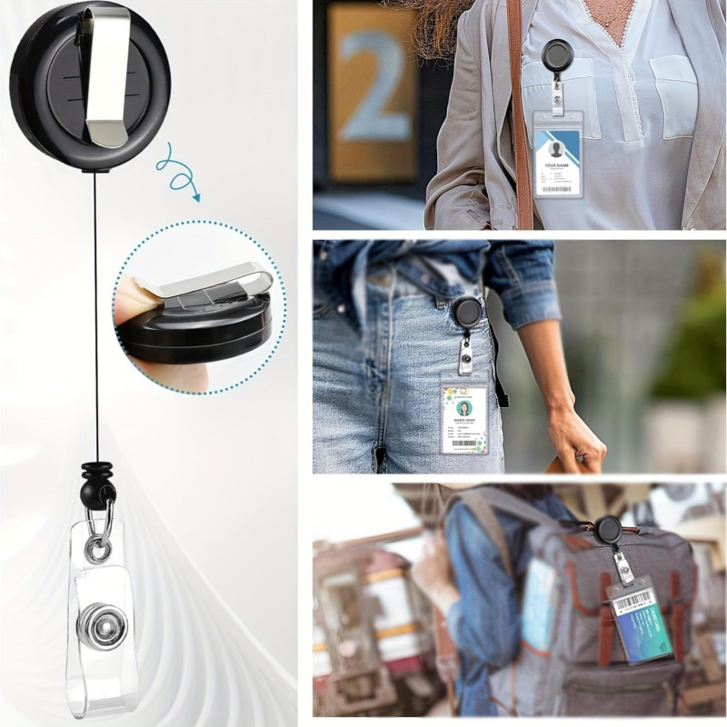 4PCS Lanyard Black Retractable - Lanyard Badge Holder ulasan dan harga