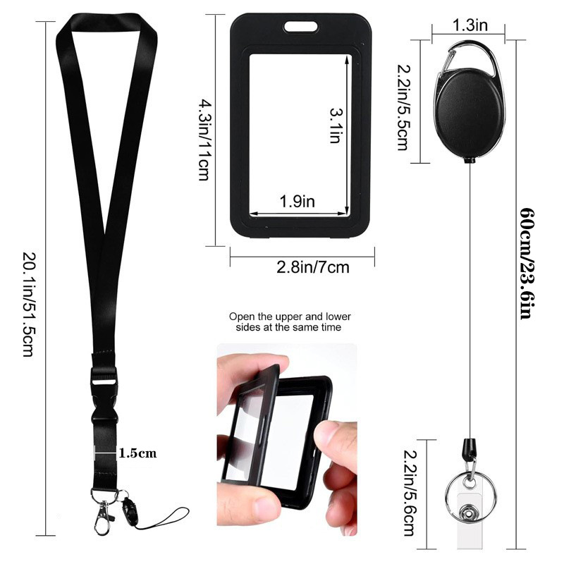 3PCS Plastic Badge Employee Ba - Lanyard Badge Holder ulasan dan harga
