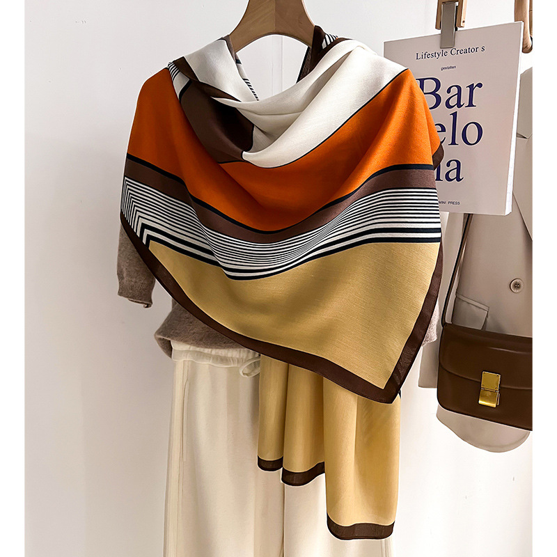 Luxury Brand Scarf  Wool Cotto - Pashmina Wrap Large ulasan dan harga