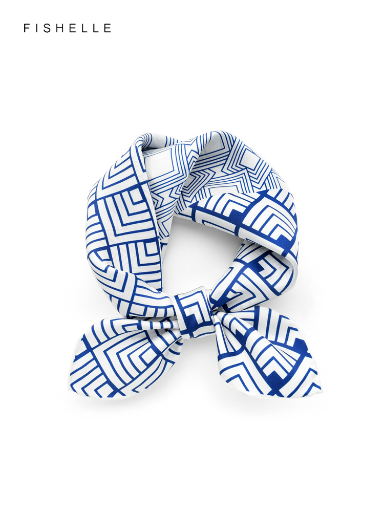 Geometric printed real silk tw - Face Scarf Mask ulasan dan harga
