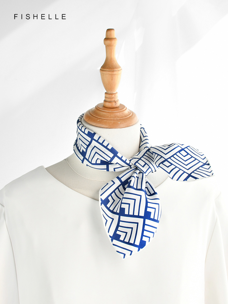 Geometric printed real silk tw - Face Scarf Mask ulasan dan harga