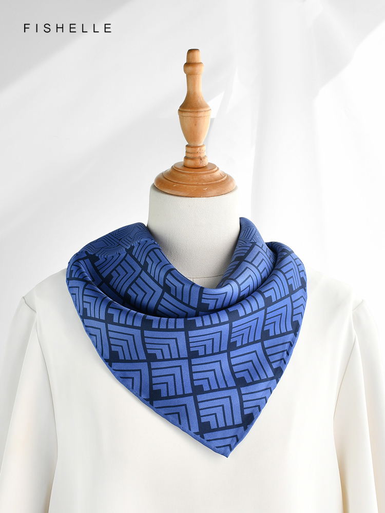 Geometric printed real silk tw - Face Scarf Mask ulasan dan harga